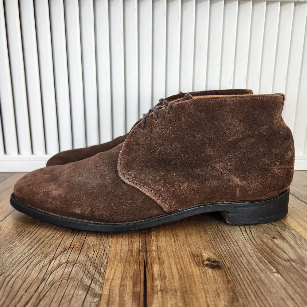 Tricker's Suede Chukka Boots Mens 11.5 Brown Made in England Preppy Ankle Shoes